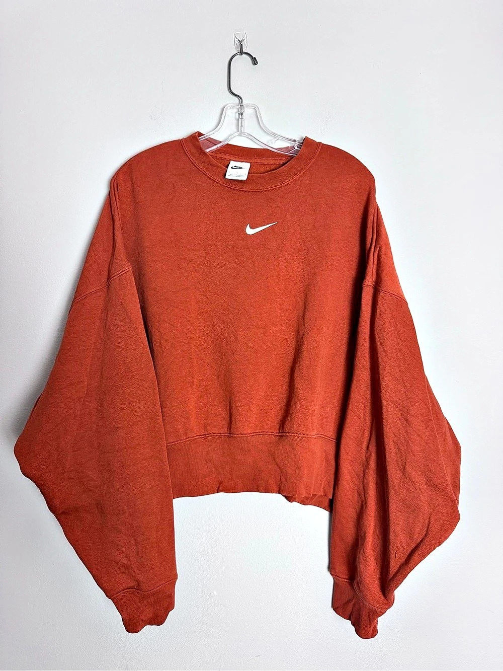 Nike Sportswear Essential Crop Crewneck Sweatshirt Orange M